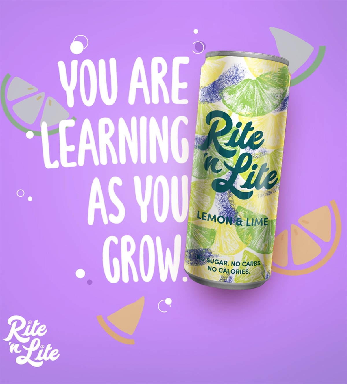 Rite 'n Lite Lemon & Lime can and official flavor artwork